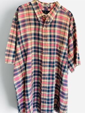 POLO RALPH LAUREN SHIRT 3XLT PINK MULTI-COLORED PLAID MADRAS COTTON
RALPH LAUREN